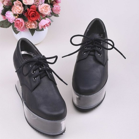 💥KILLER DESIGN💥YRU QLOUD CUSTOMIZABLE TRANSPARENT PLATFORM SHOES in BLACK - Picture 14 of 16